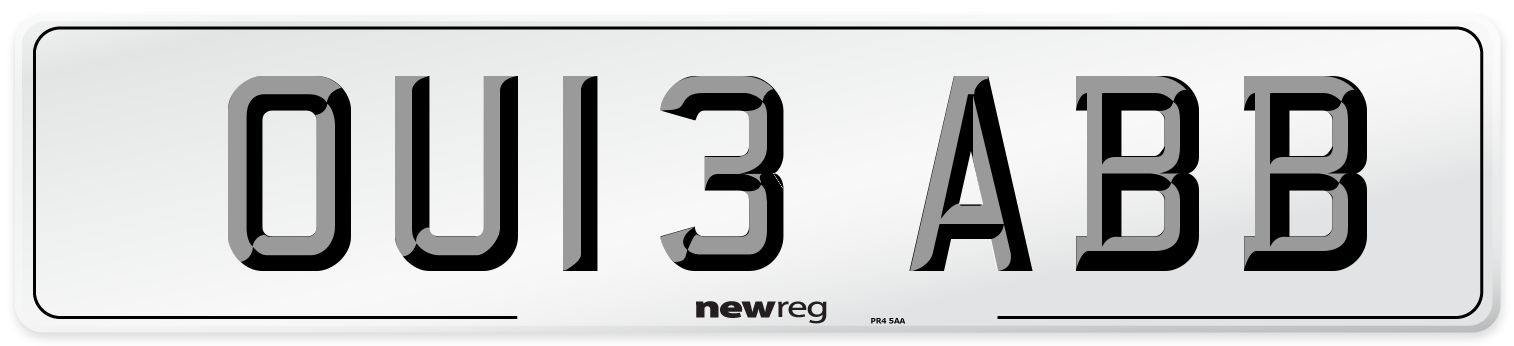 OU13 ABB Number Plate from New Reg
